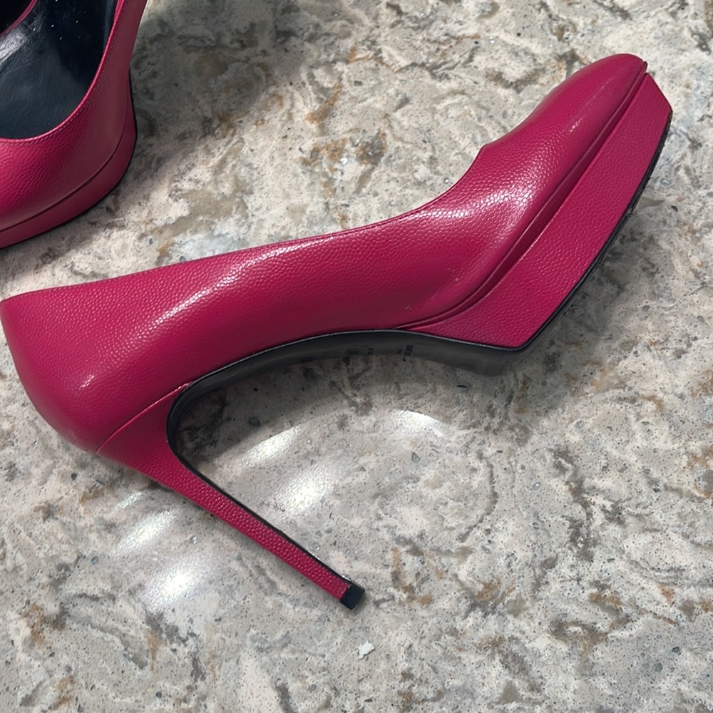 Barbie Pink Saint Laurent Paris Platform Heels, Size 38 - Picture 5 of 12